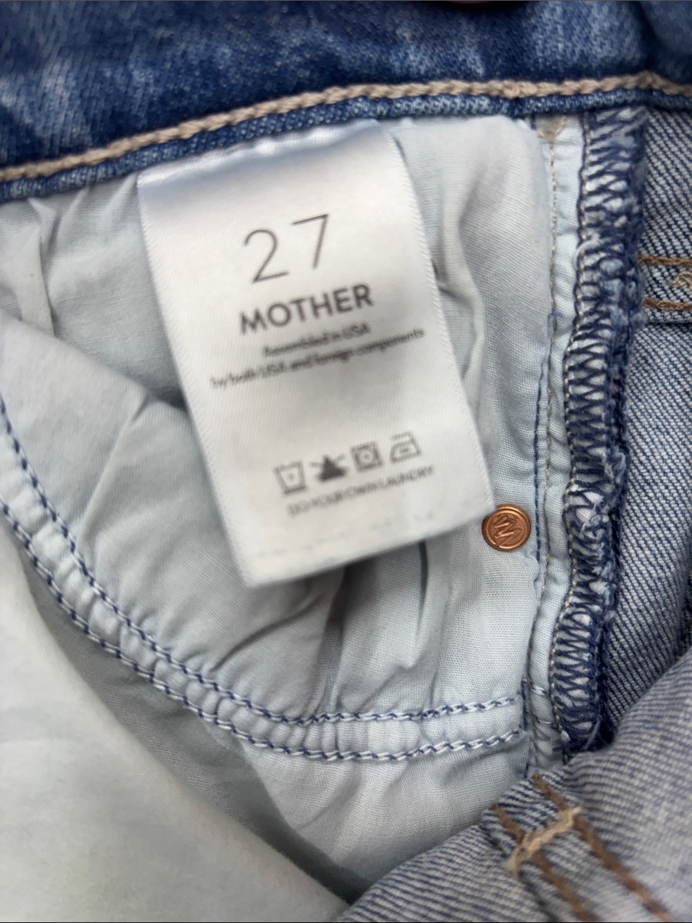 Mother | 27 the pixie dazzler ankle fray boogie down Button-Fly Blue Jeans - Picture 8 of 10